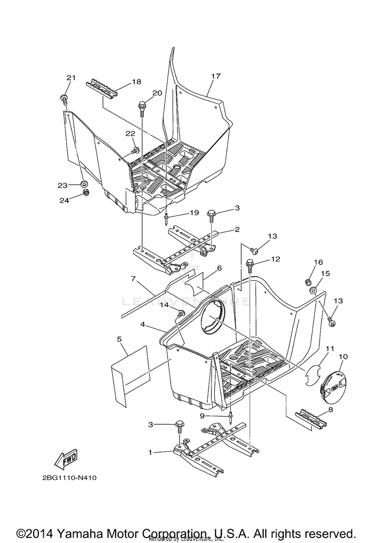 Stand Footrest GRIZZLY 700 EPS 4WD - YFM700PFG - 2015 Schematic