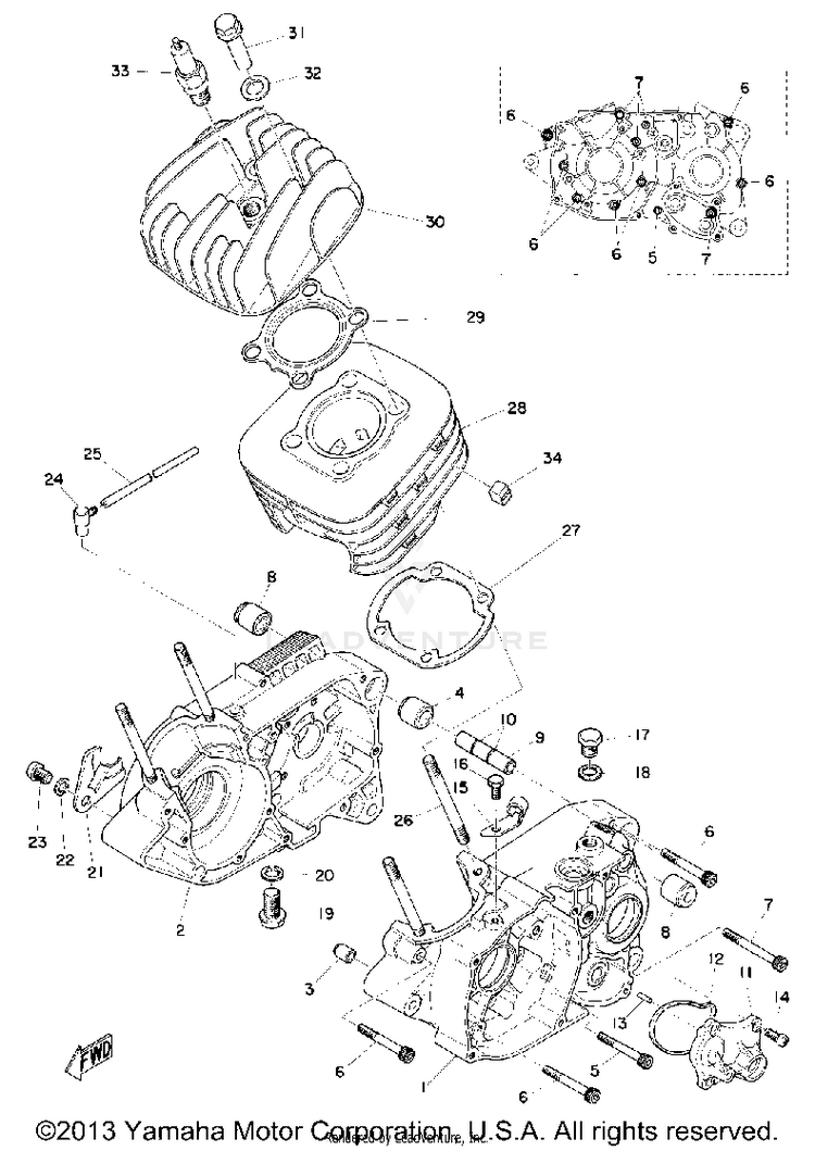 Crankcase - Cylinder Schematic