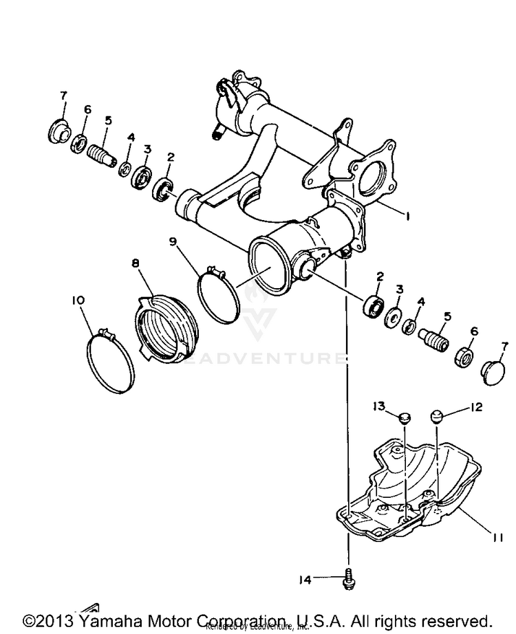 Swing Arm BIG BEAR 4WD - YFM350FWB - 1991 Schematic