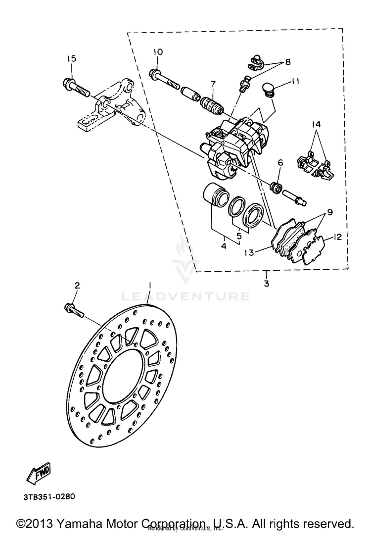 Rear Brake Caliper Schematic