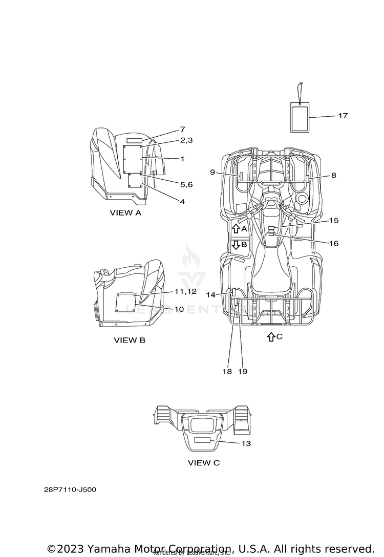 Emblem Label 1 GRIZZLY 700 FI EPS 4WD HUNTER - YFM7FGPHZ - 2010 Schematic