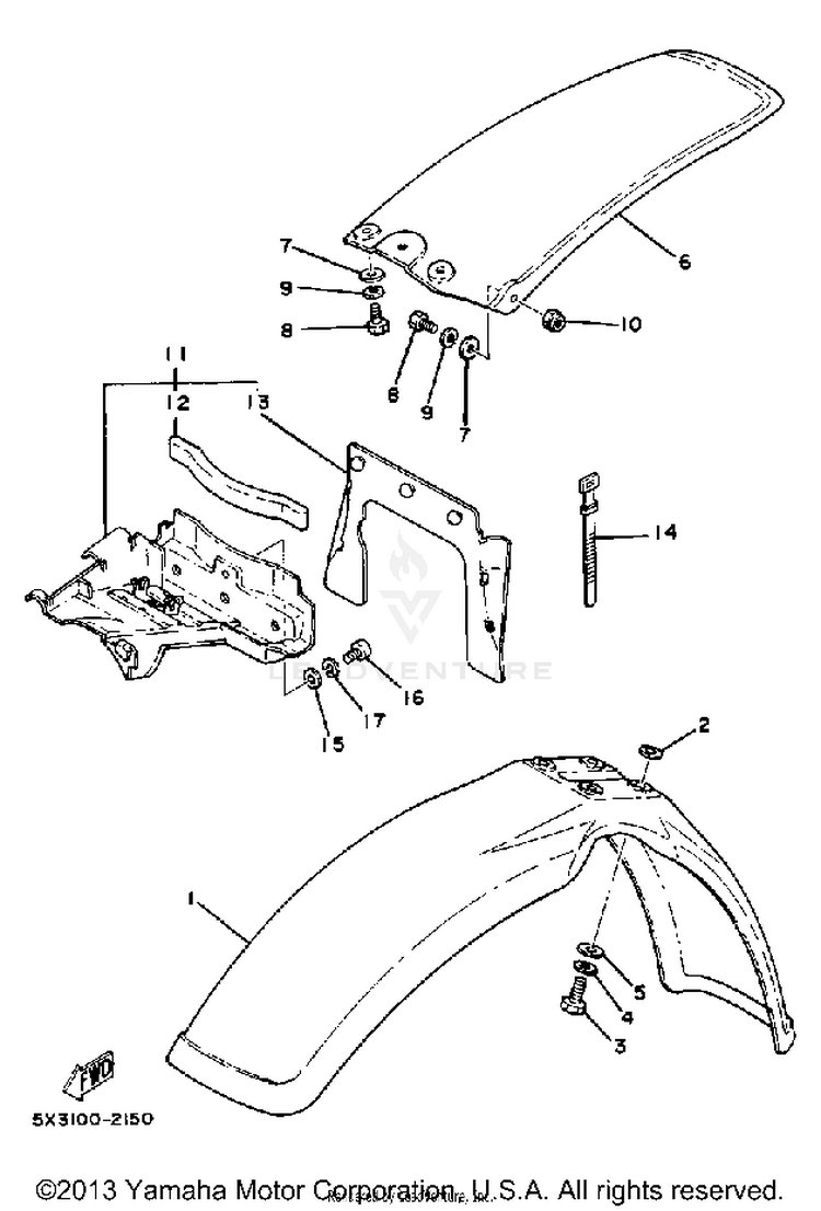 Front Fender - Rear Fender Schematic