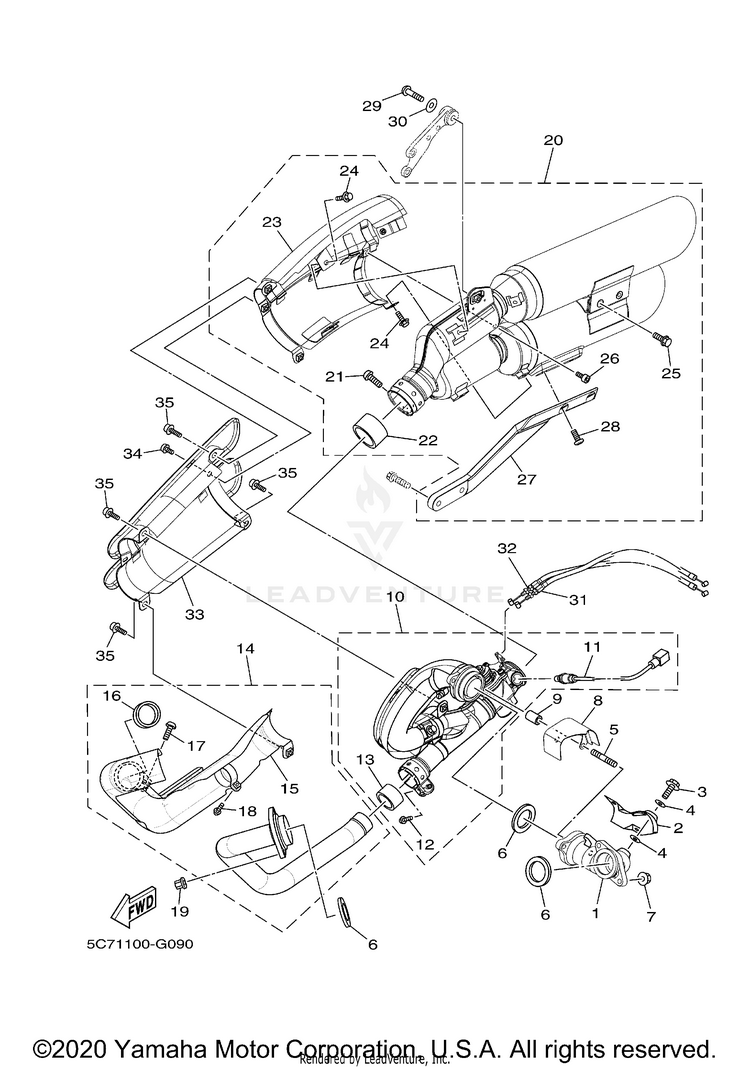 Exhaust RAIDER - XV19CXCB - 2008 Schematic