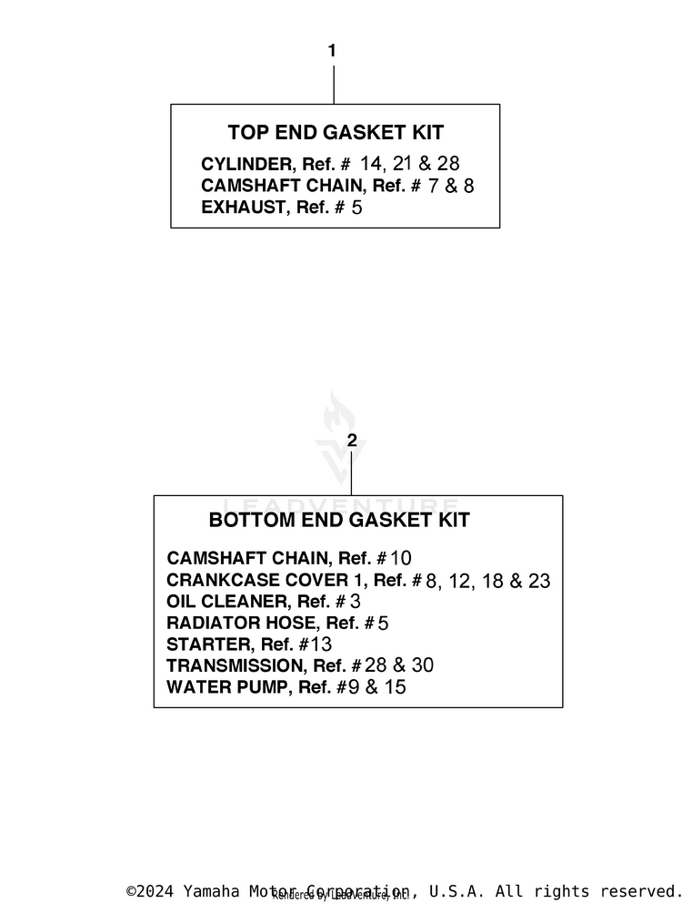 Alternate Parts YZ450F - YZ450FEL - 2014 Schematic