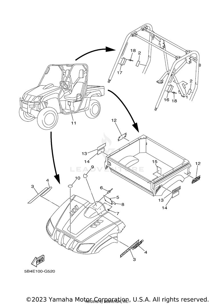 Emblem Label 1 RHINO 700 FI SPORT E - YXR7FSPY - 2009 Schematic