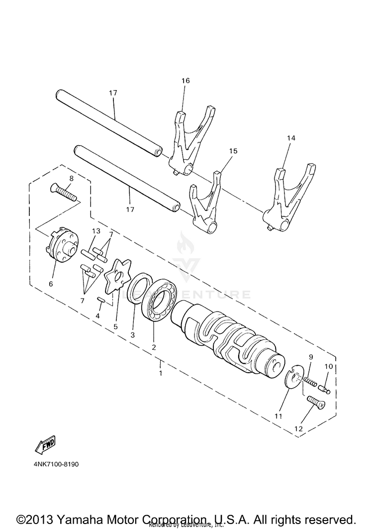 Shift Cam Fork Schematic