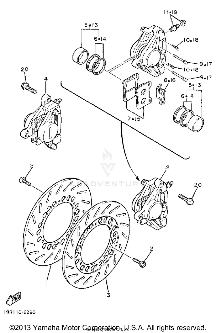 Front Brake Caliper Schematic
