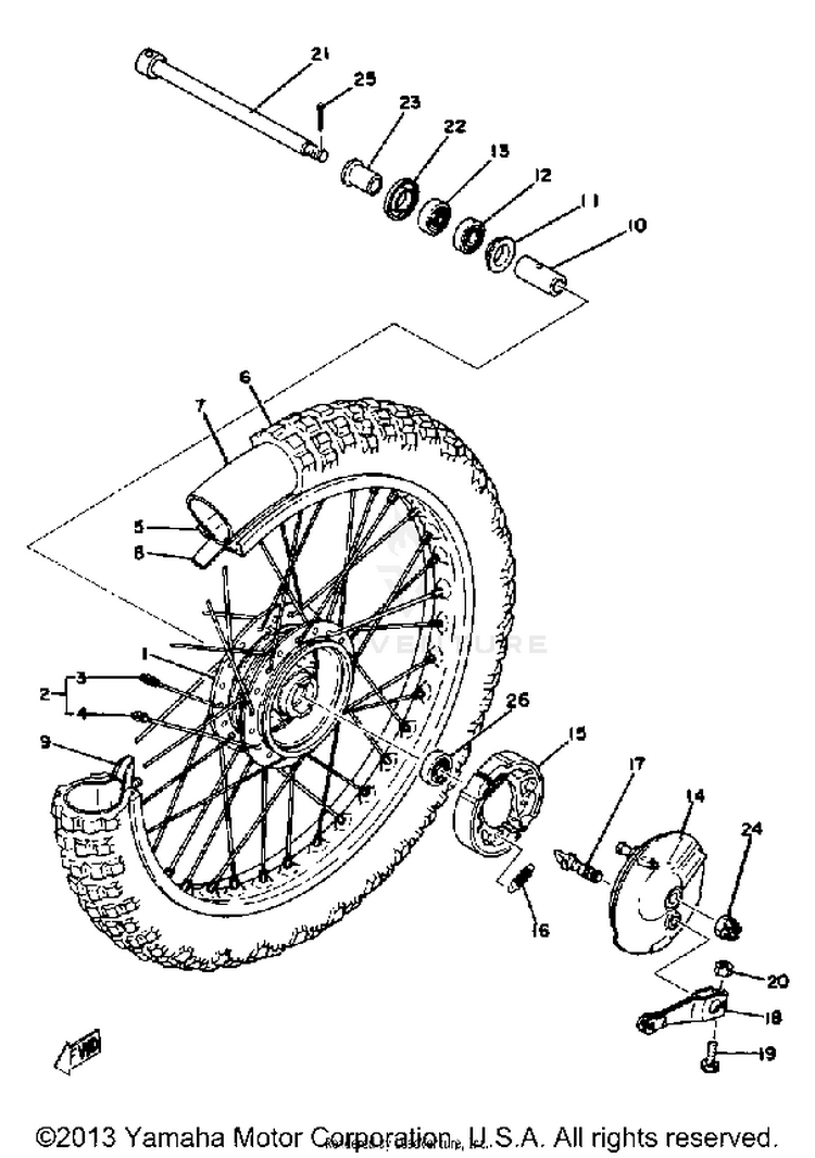 Front Wheel Yz100 E - F Schematic