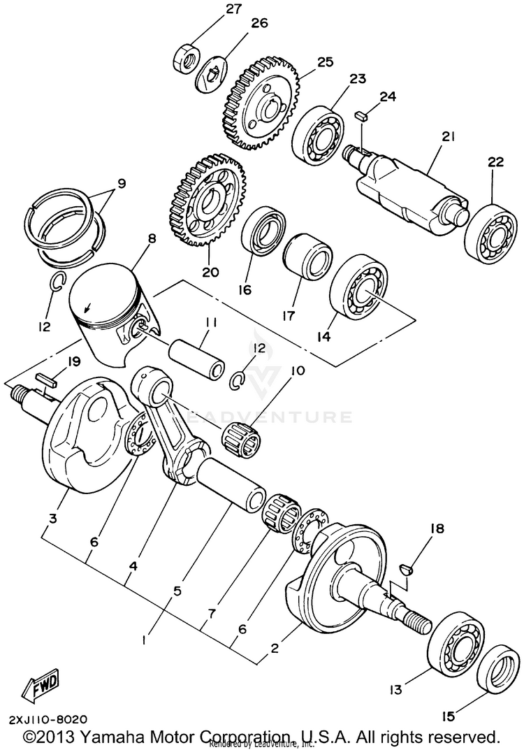 Crankshaft Piston Schematic