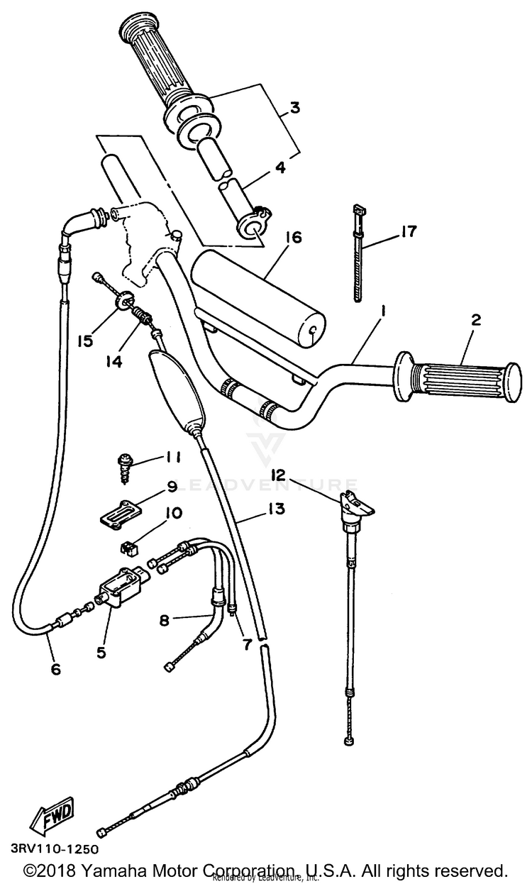 Steering Handle - Cable Schematic