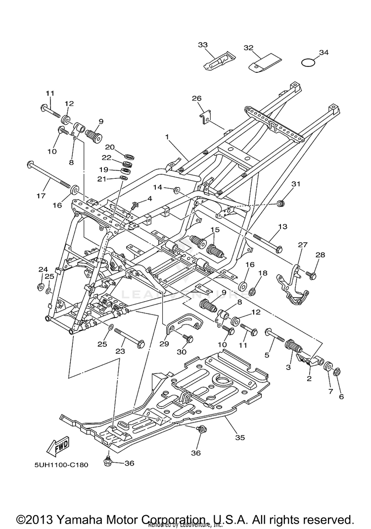Frame Bruin 350 AUTO 4X4 - YFM350FAS - 2004 Schematic