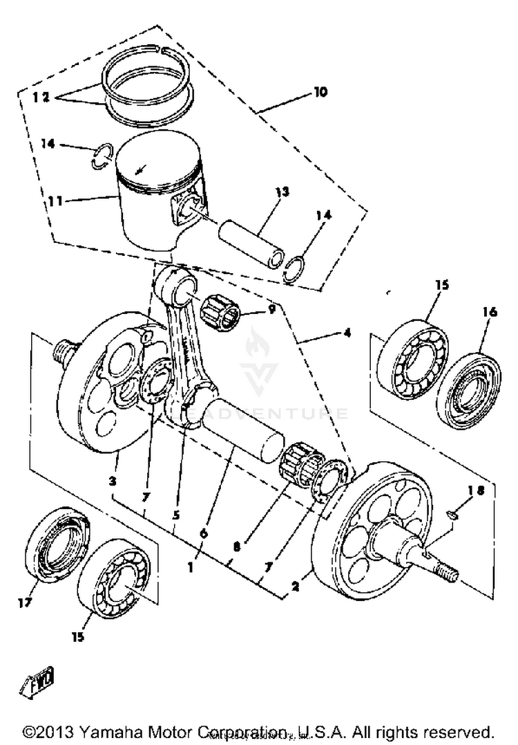 Crankshaft - Piston Schematic