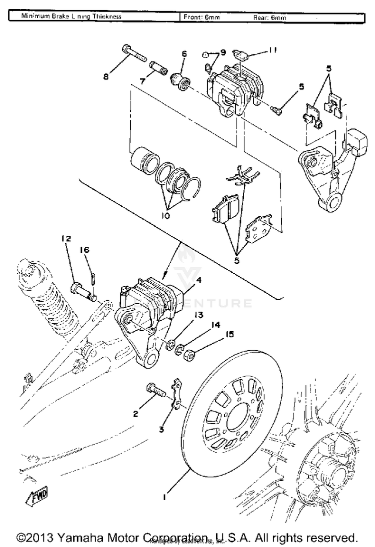 Rear Disc Brake-Caliper Schematic