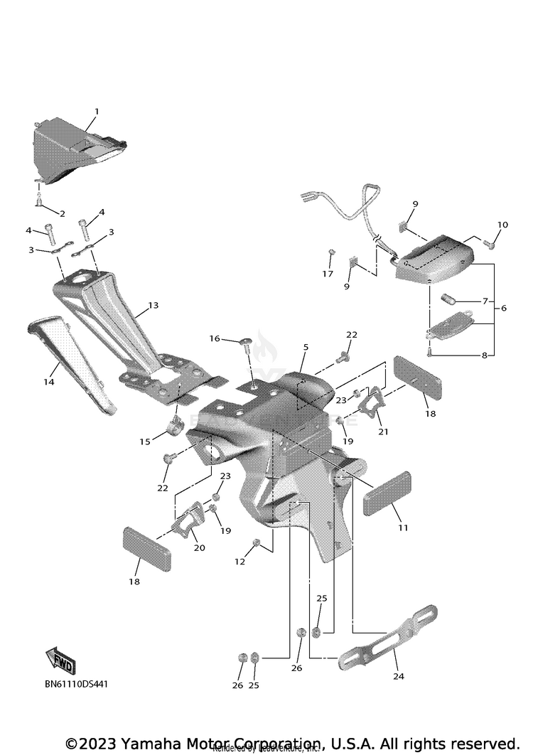 Taillight YZFR6 - YZFR6L1CB - 2020 Schematic