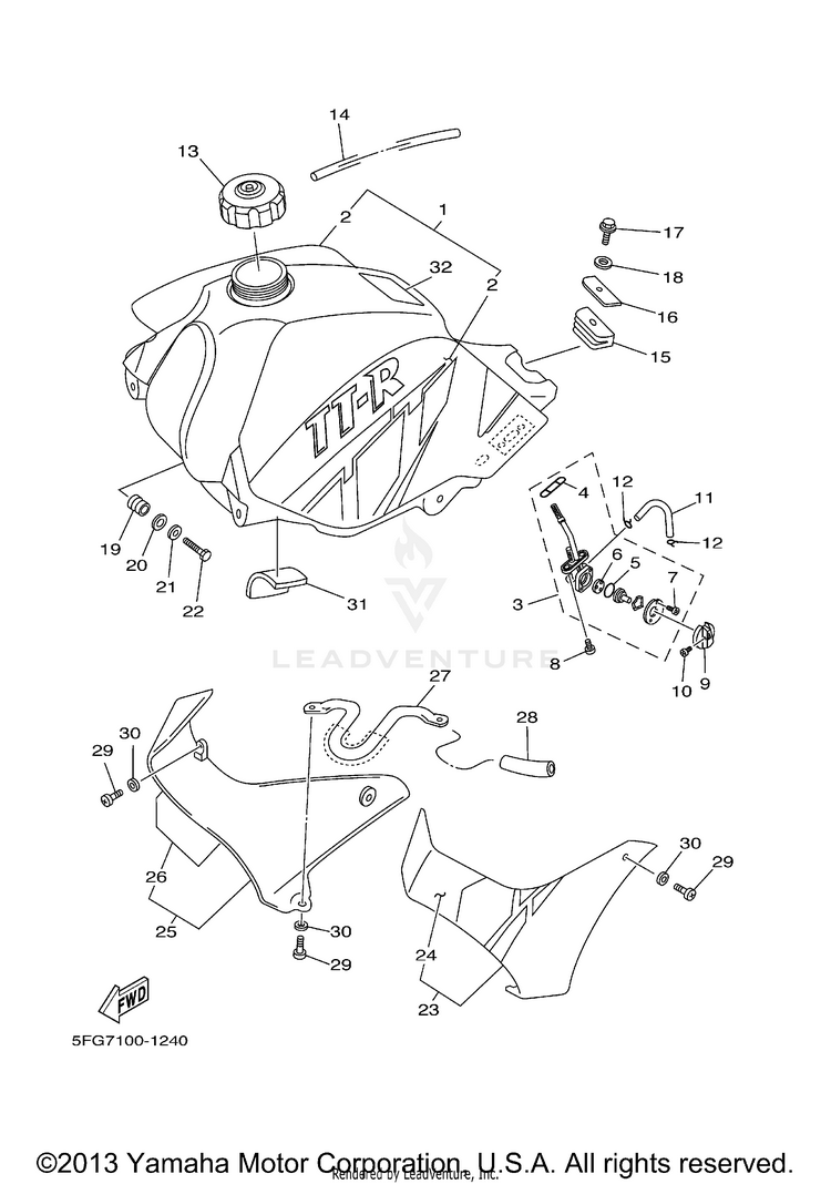 Fuel Tank TTR225 - TT225RNC - 2001 Schematic