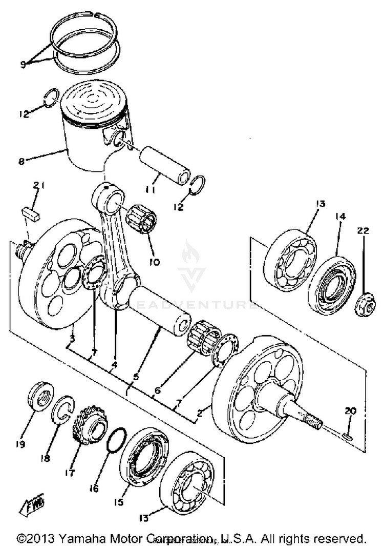 Crankshaft - Piston Schematic