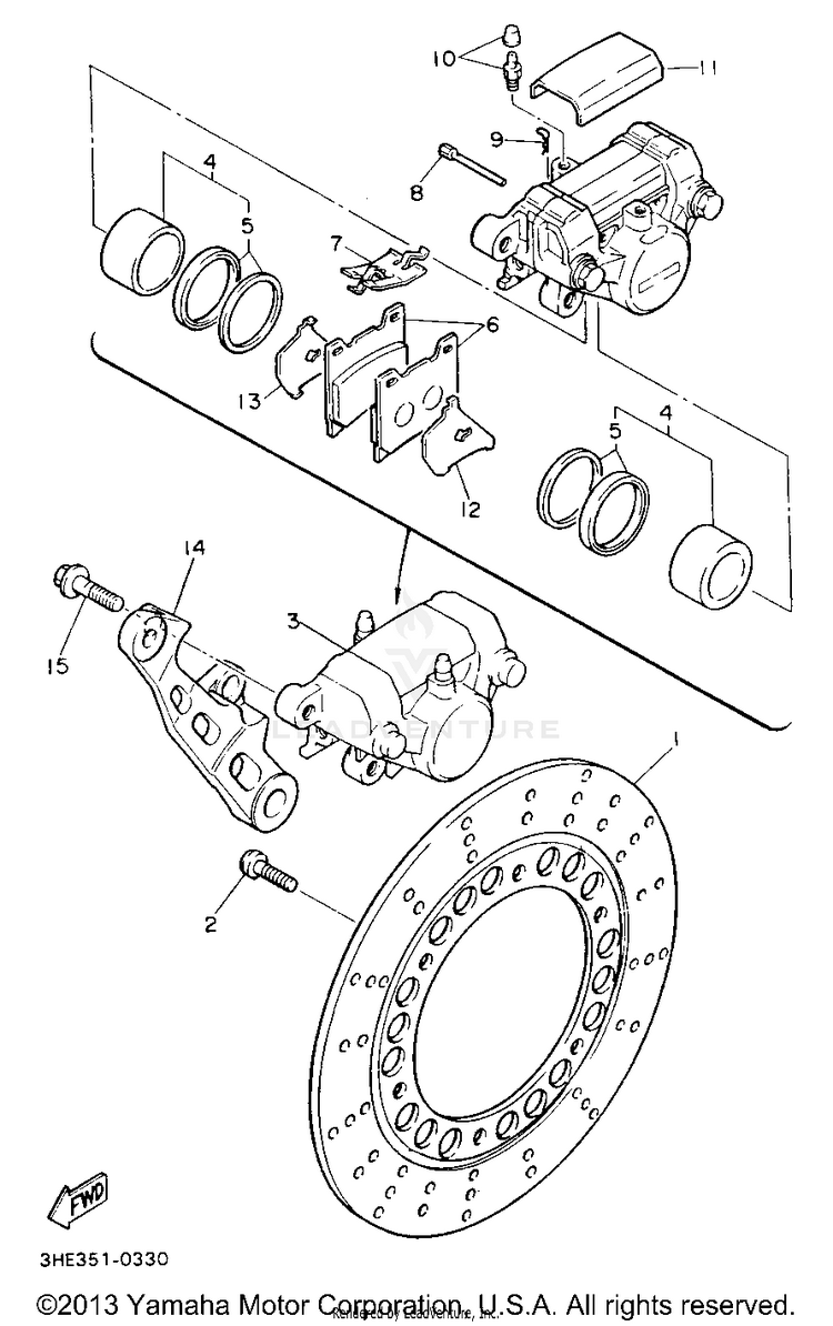 Rear Brake Caliper Schematic