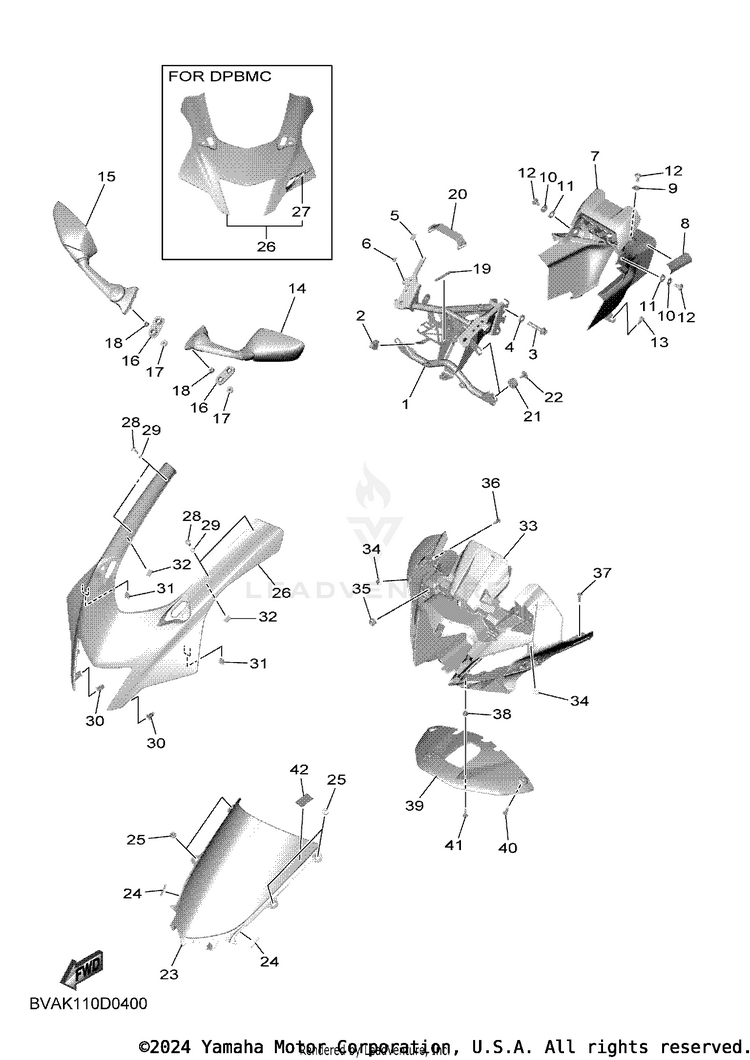 Cowling 1 YZFR7 - YZFR7SCB - 2025 Schematic