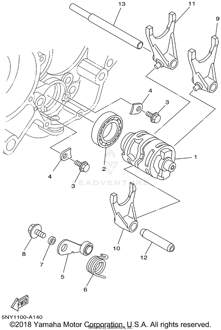Shift Cam Fork Schematic