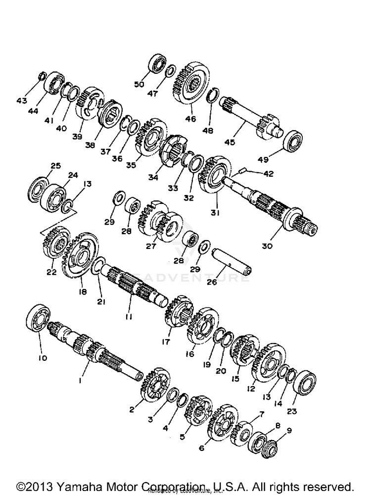 Transmission BIG BEAR - YFM350FWB_MNH - 1991 Schematic