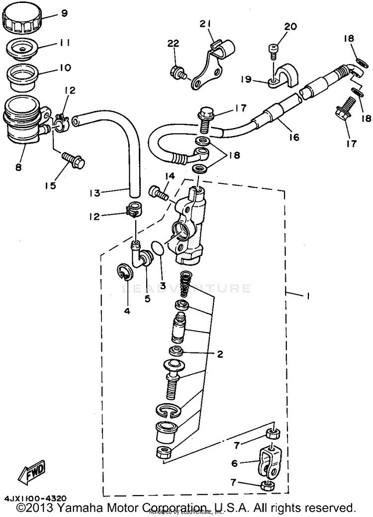 Rear Master Cylinder Schematic