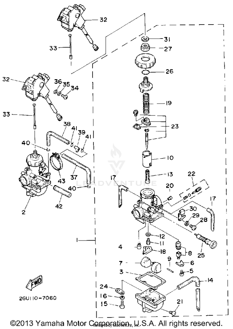 Carburetor BANSHEE - YFZ350D - 1992 Schematic