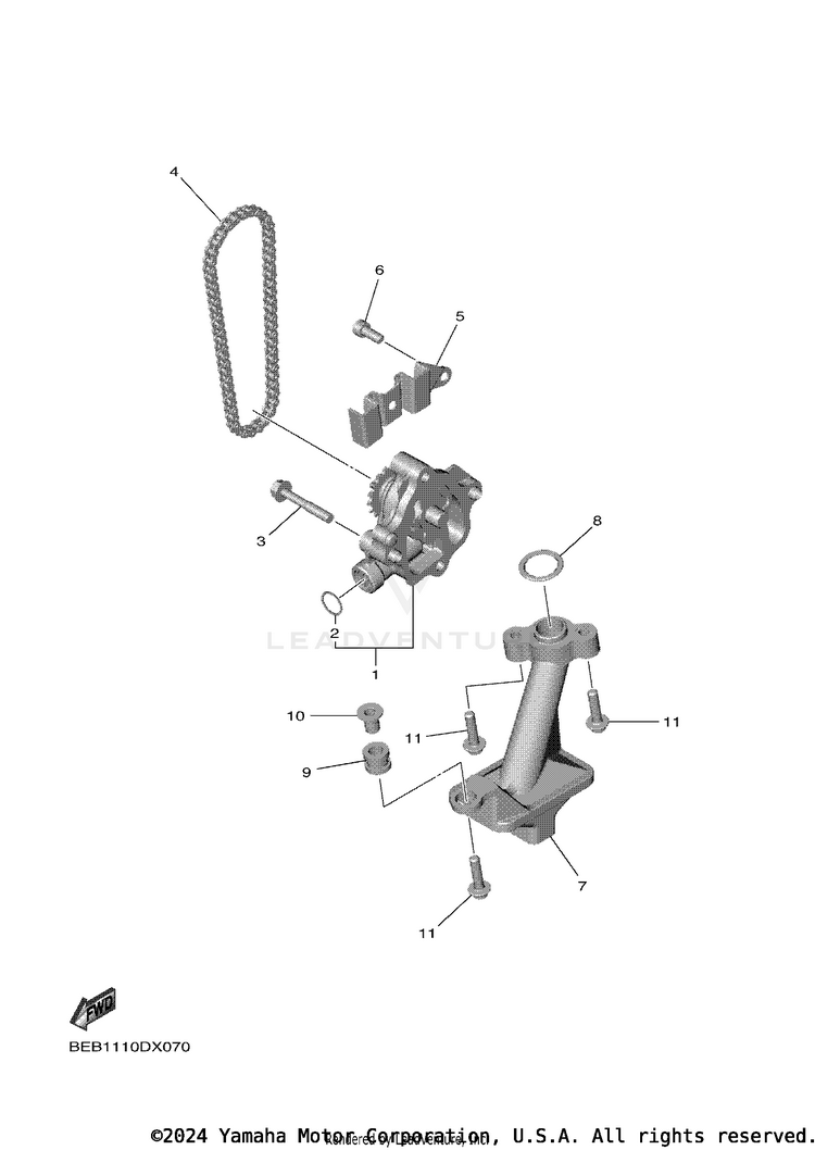 Oil Pump YZFR7 - YZFR7SCB - 2025 Schematic