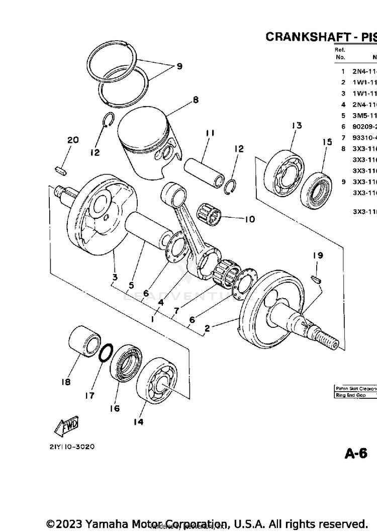 Crankshaft - Piston Schematic