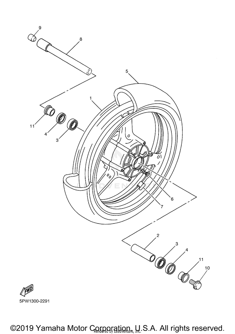 Front Wheel R1 - YZFR1RC - 2003 Schematic