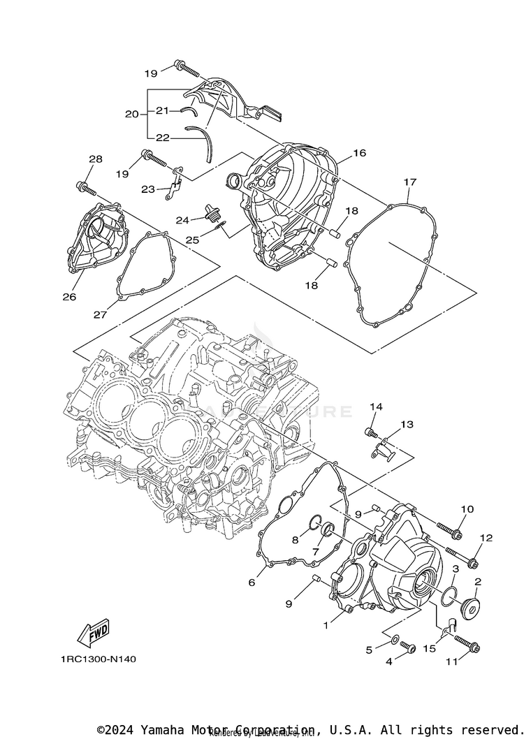 Crankcase Cover 1 FJ09 CA - FJ09GCB - 2016 Schematic