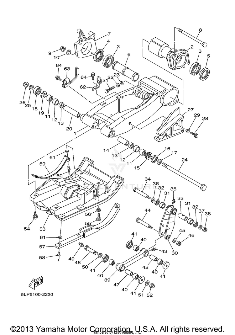 Rear Arm 660R RAPTOR - YFM660RP - 2002 Schematic