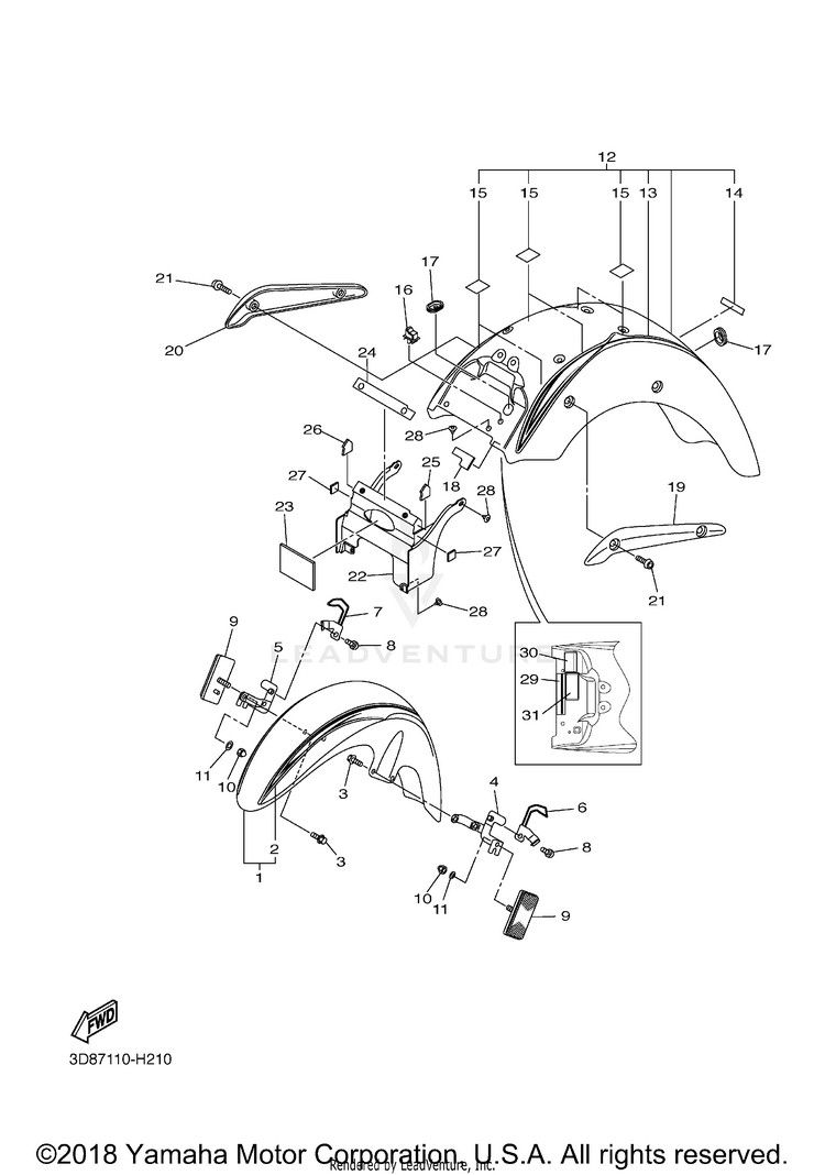 Fender V STAR 1300 - XVS13AYCB - 2009 Schematic