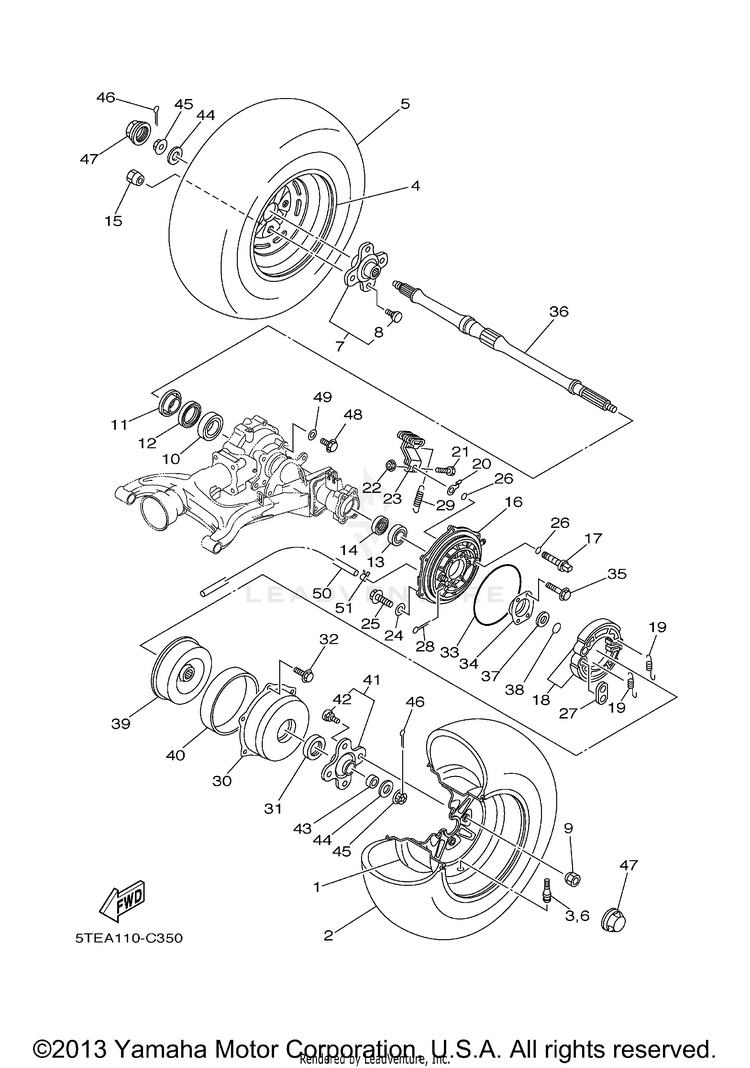 Rear Wheel KODIAK 400  HUNTER EDITION - YFM4FAHS - 2004 Schematic