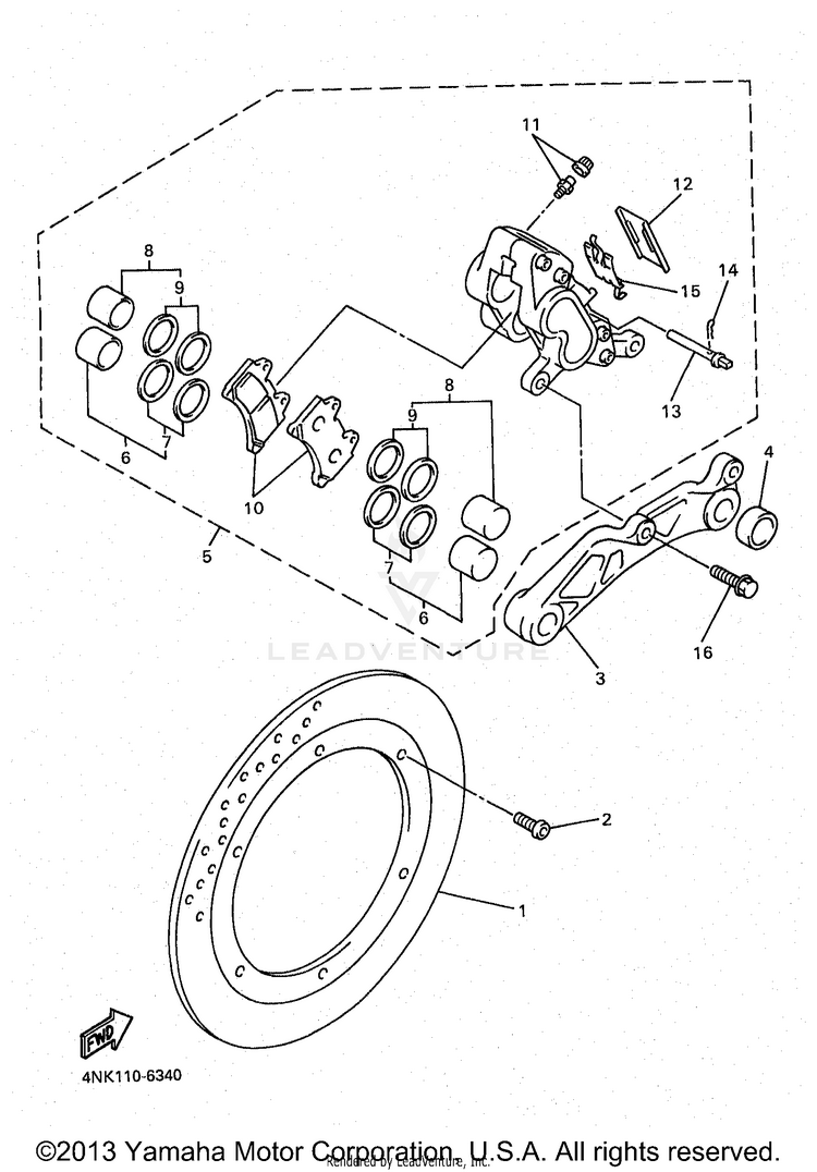 Rear Brake Caliper Schematic