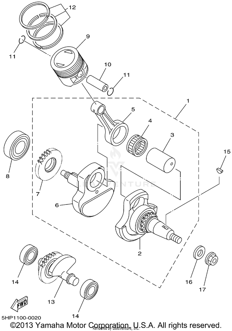 Crankshaft Piston Schematic