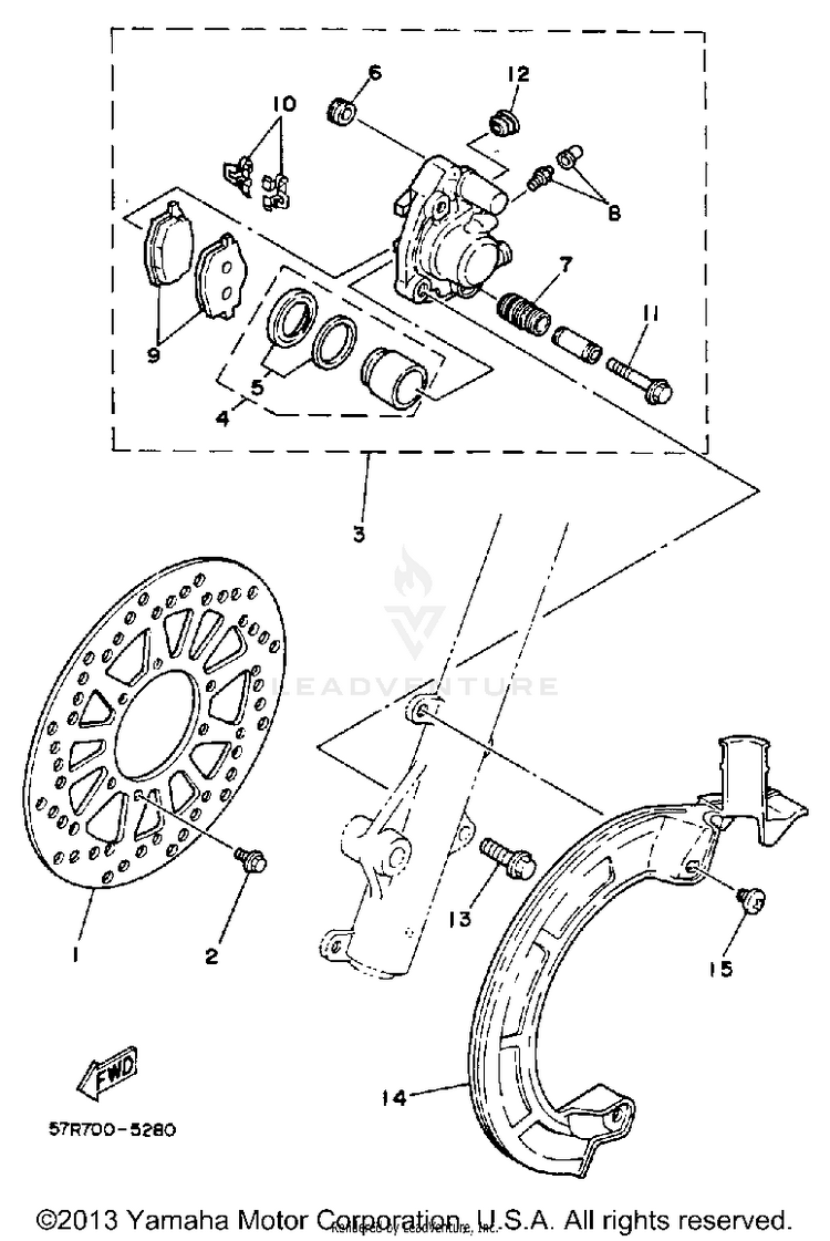 Front Brake Caliper Schematic