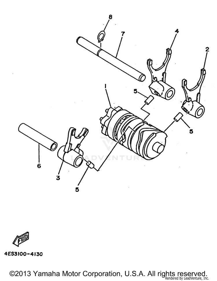 Shift Cam - Shift Fork Schematic