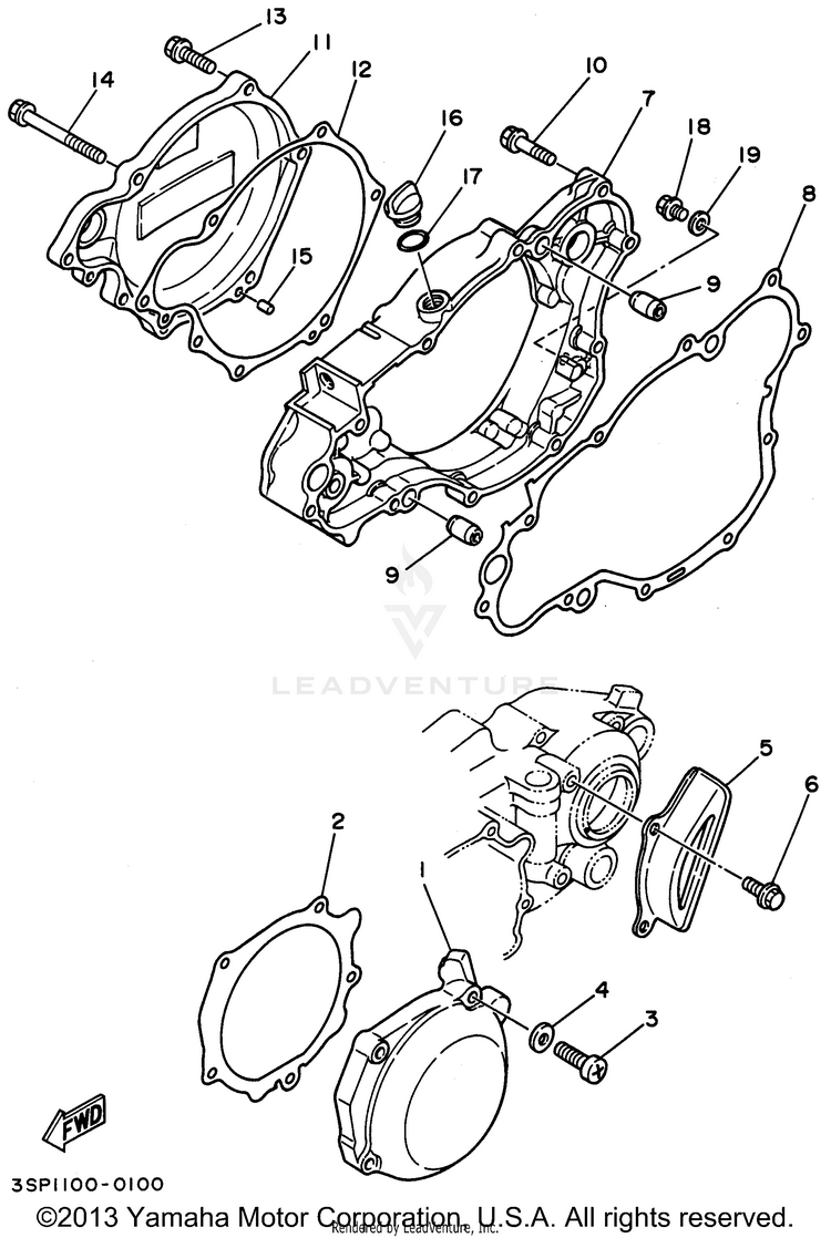 Crankcase Cover 1 Schematic