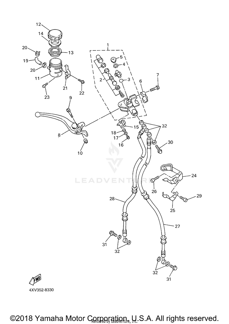 Front Master Cylinder Schematic