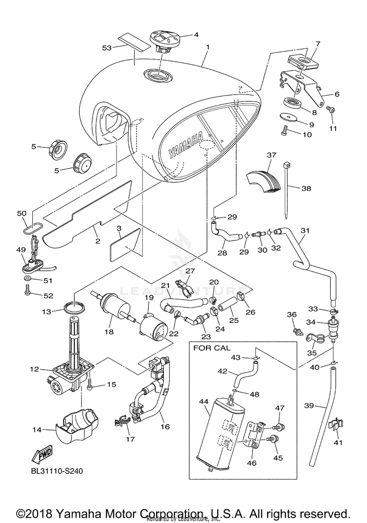 Fuel Tank SR950 - SCR95HCGY - 2017 Schematic