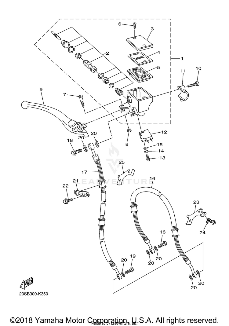 Front Master Cylinder FZ6R - FZ6RACB - 2011 Schematic