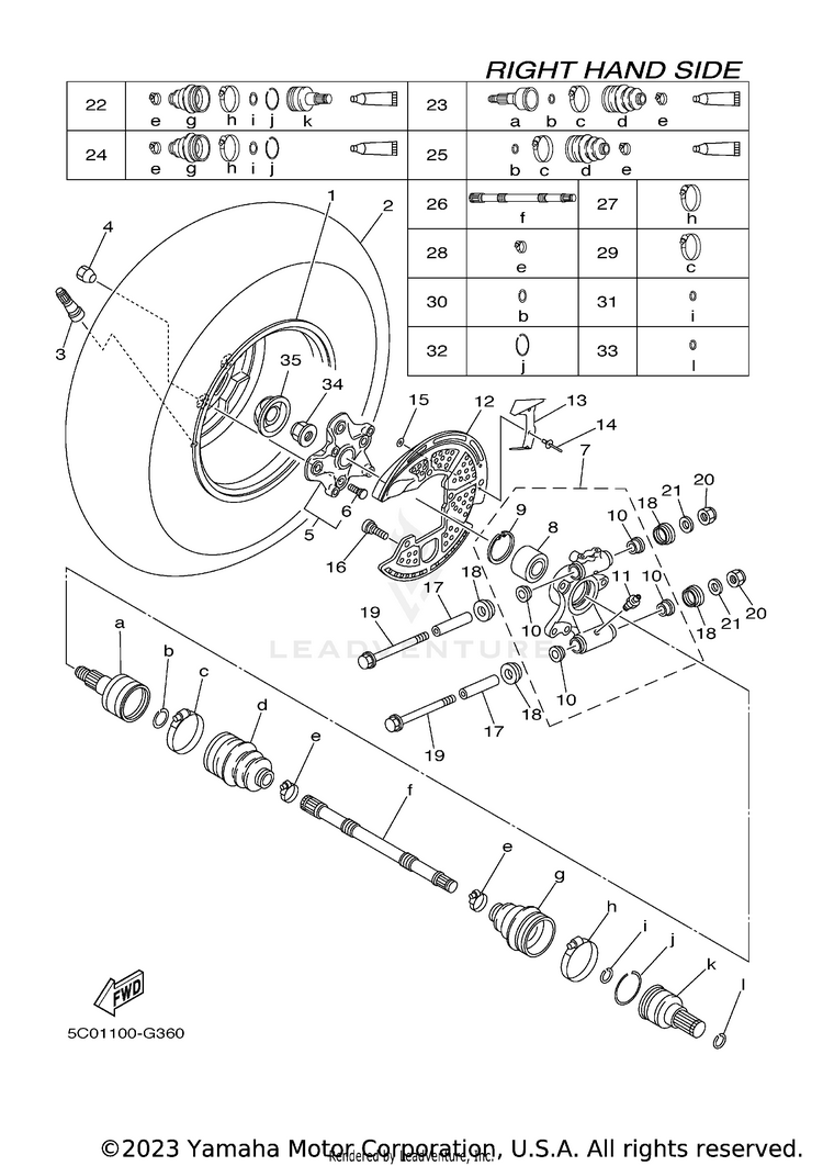 Rear Wheel 2 GRIZZLY 700 - YFM7FGXGR - 2008 Schematic