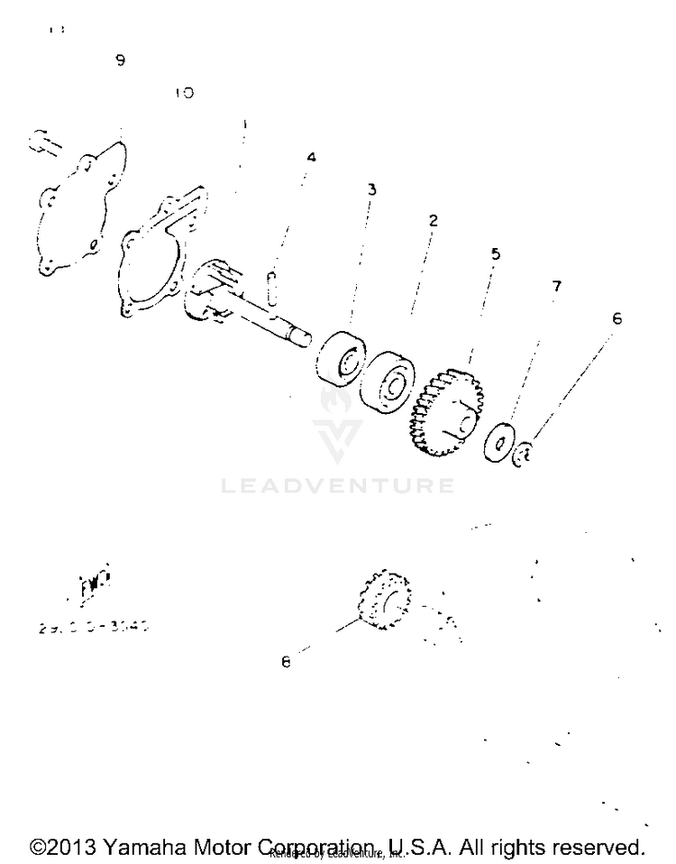 Water Pump BANSHEE - YFZ350E - 1993 Schematic