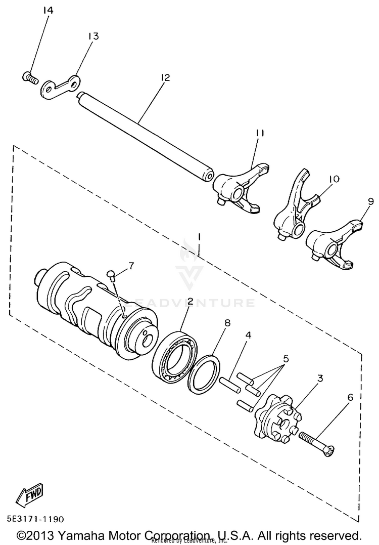 Shift Cam Fork Schematic