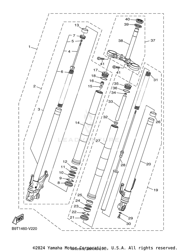 Front Fork MT-03 - MT03MB - 2021 Schematic