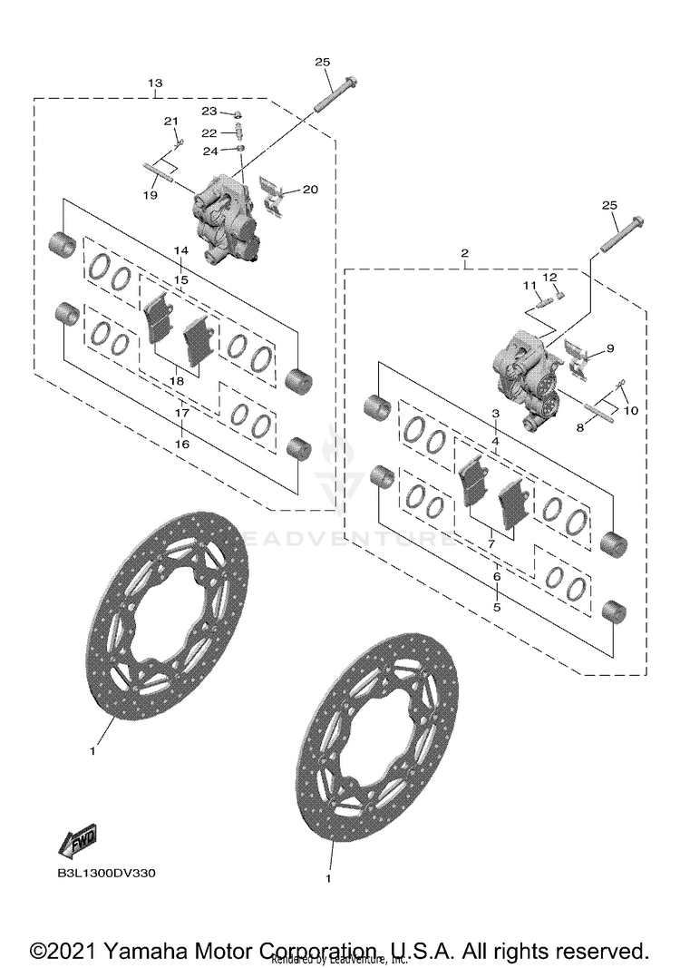 Front Brake Caliper Schematic
