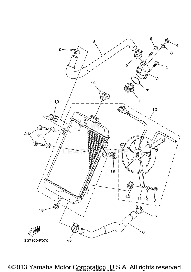 Radiator Hose 700 SPECIAL EDITION - YFM7RSEA - 2011 Schematic