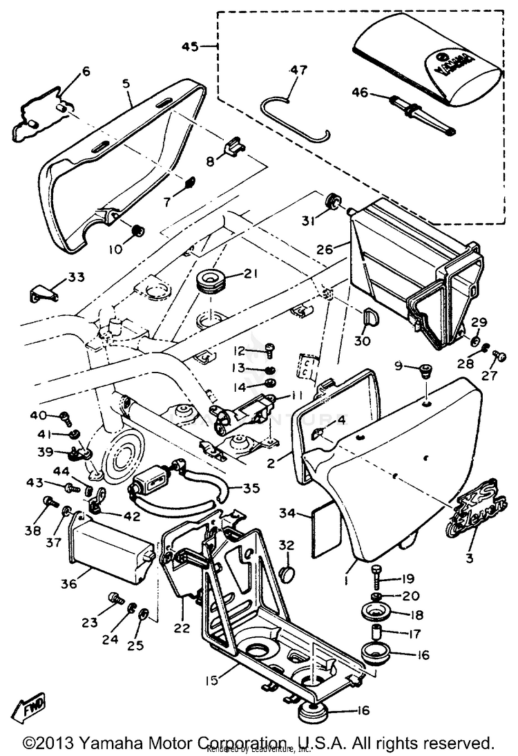 Side Cover Tool XS1100H - 1981 Schematic