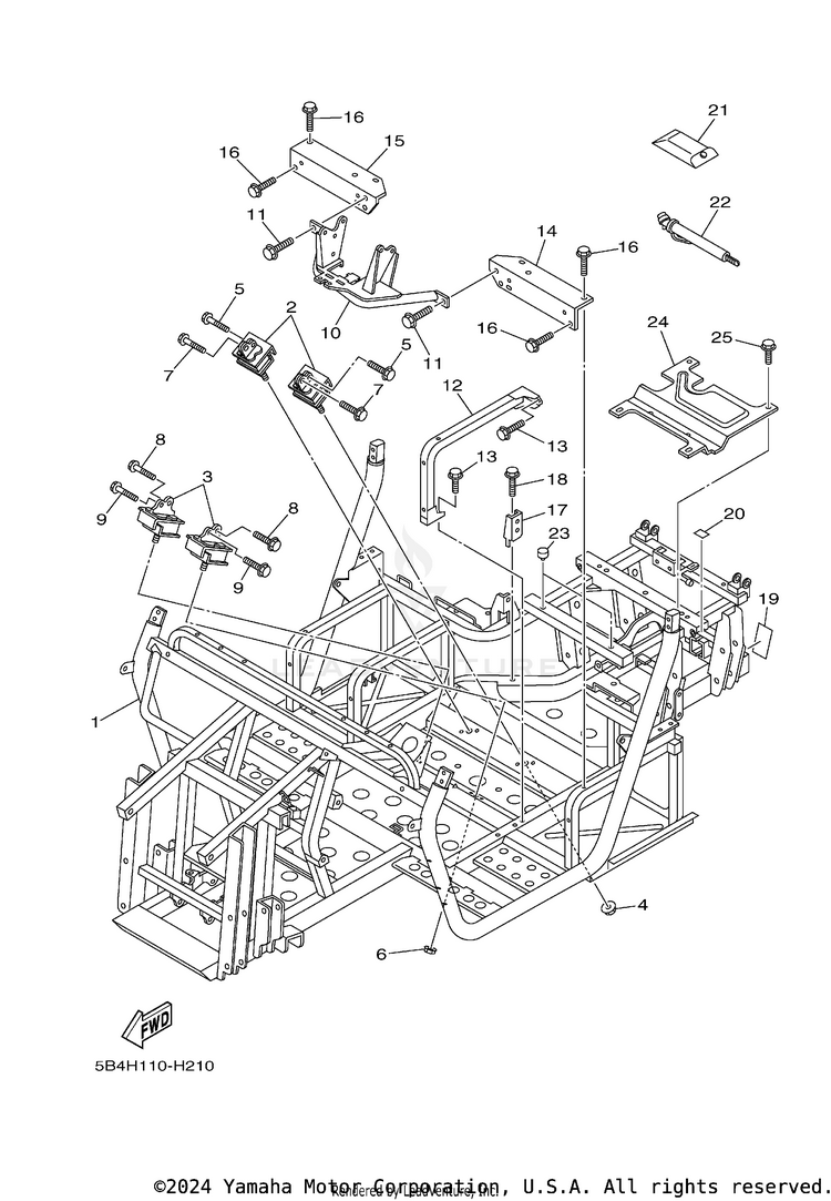 Frame RHINO 700 FI SPORT E - YXR7FSP2Y - 2009 Schematic