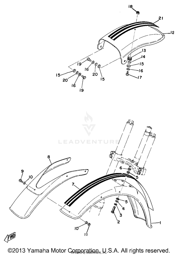 Front Fender - Rear Fender Schematic